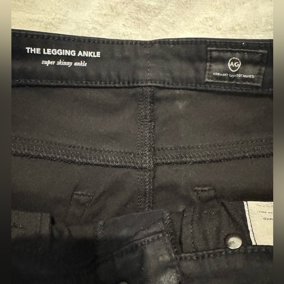 AG Adriano Goldschmied Coated Legging Ankle Vintage Leatherette Light Black - Picture 4 of 9